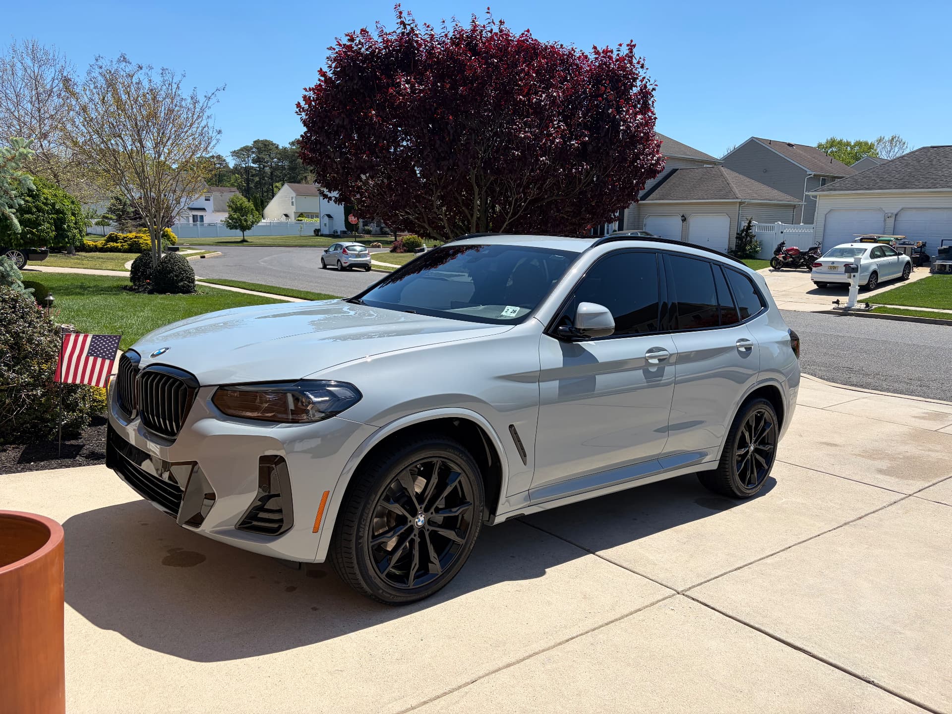 Grey BMW X3 M Sport cleaned in a residential driveway